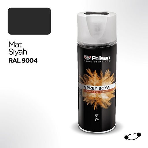 Polisan Akrilik Sprey Boya Ral 9005 Mat Siyah 400 ml