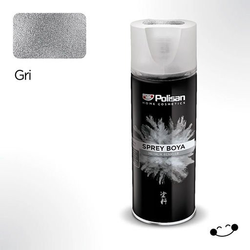 Polisan Akrilik Sprey Boya Metalik Gri 400 ml