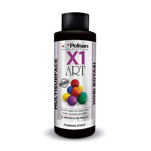 Polisan X1 Art Multisurface Hobi Boyası 120ml Karbon Siyah