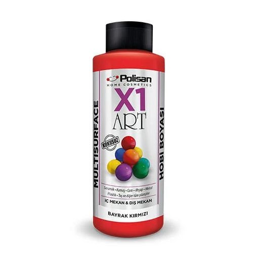 Polisan X1 Art Multisurface Hobi Boyası 120ml Bayrak Kırmızı