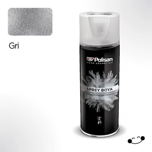 Polisan Akrilik Sprey Boya Metalik Gri 400 ml
