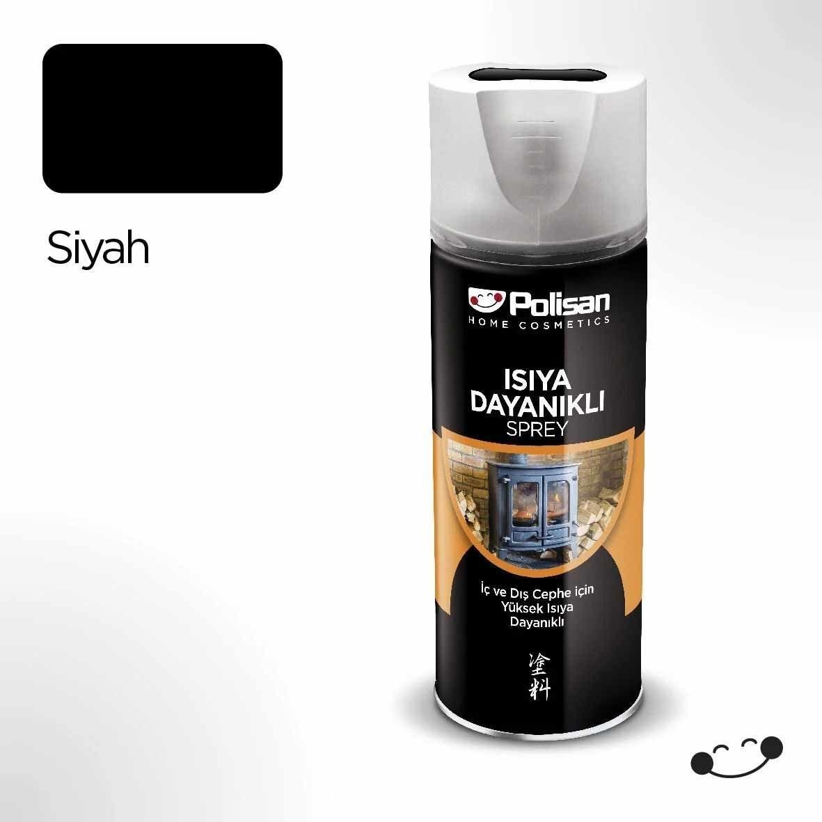 Polisan Akrilik Sprey Isıya Dayanıklı Siyah 400 ml